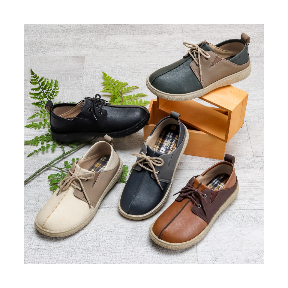 フラットシューズ PANSY シューズ 靴 2WAY 幅広 4E バイカラー ツートーン レース
